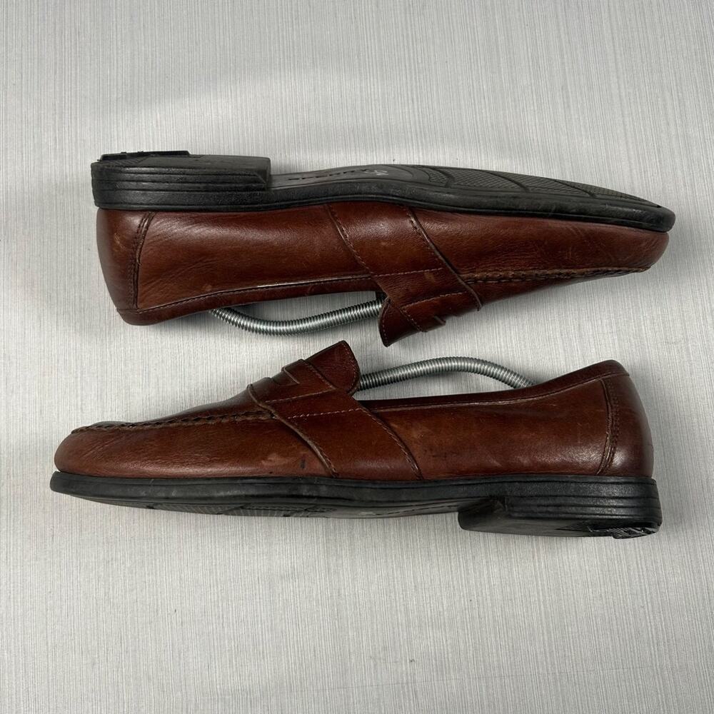 Sperry 0823633 Mens penny loafers US 12 Brown Leather moc toe stitching Casual